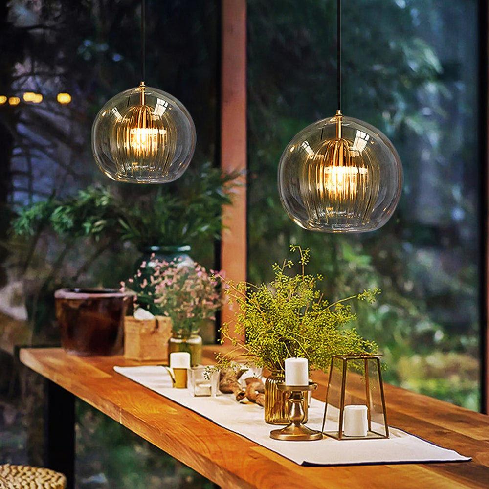 Juno Pendant Light | Clear and Amber Glass, Modern Kitchen Pendant Lighting 2