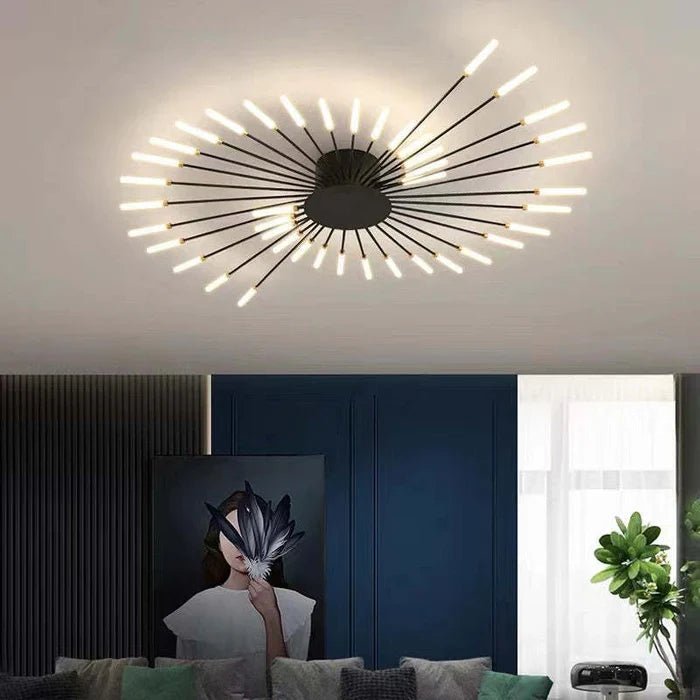 Lunara Ceiling Chandelier | Minimalist Metal, Integrated LED for Dining and Living Rooms 9
