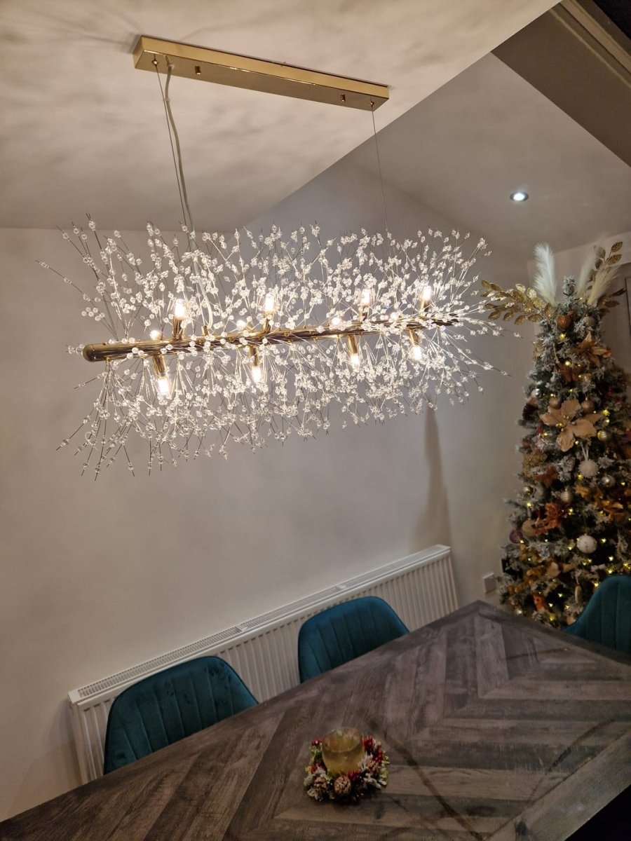 Mira Crystal Chandelier | Modern Metal, Adjustable Cords 0