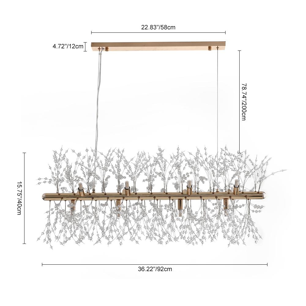 Mira Crystal Chandelier | Modern Metal, Adjustable Cords 3