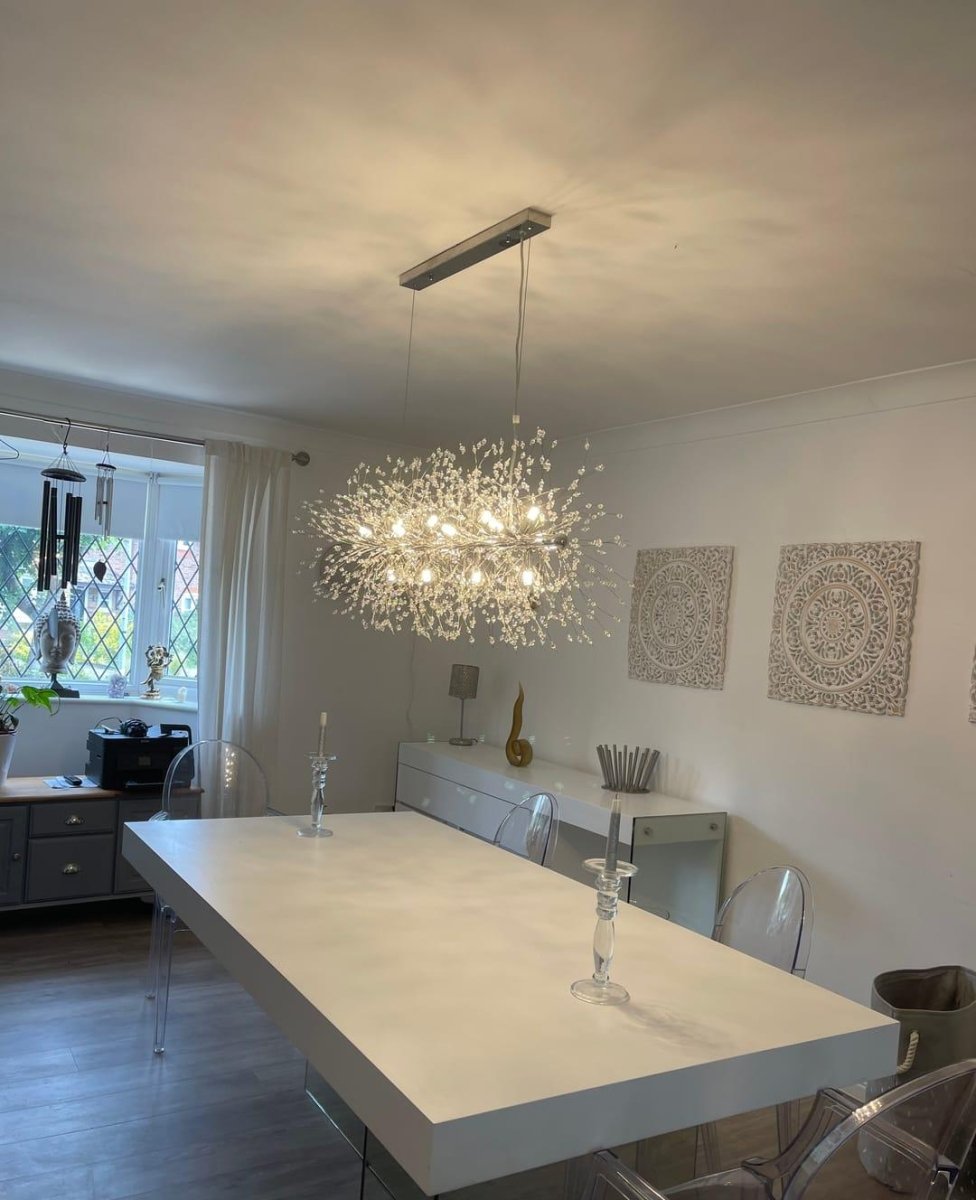 Mira Crystal Chandelier | Modern Metal, Adjustable Cords 4