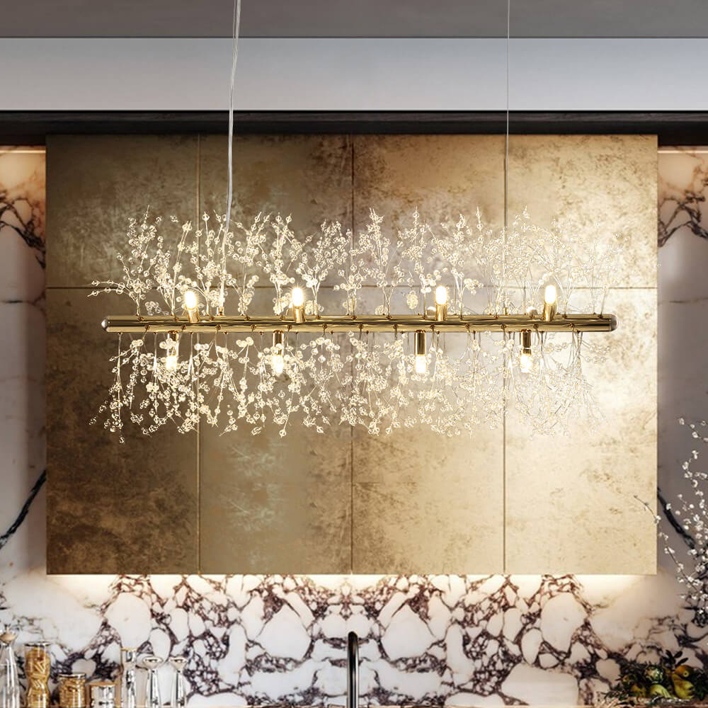 Mira Crystal Chandelier | Modern Metal, Adjustable Cords 6