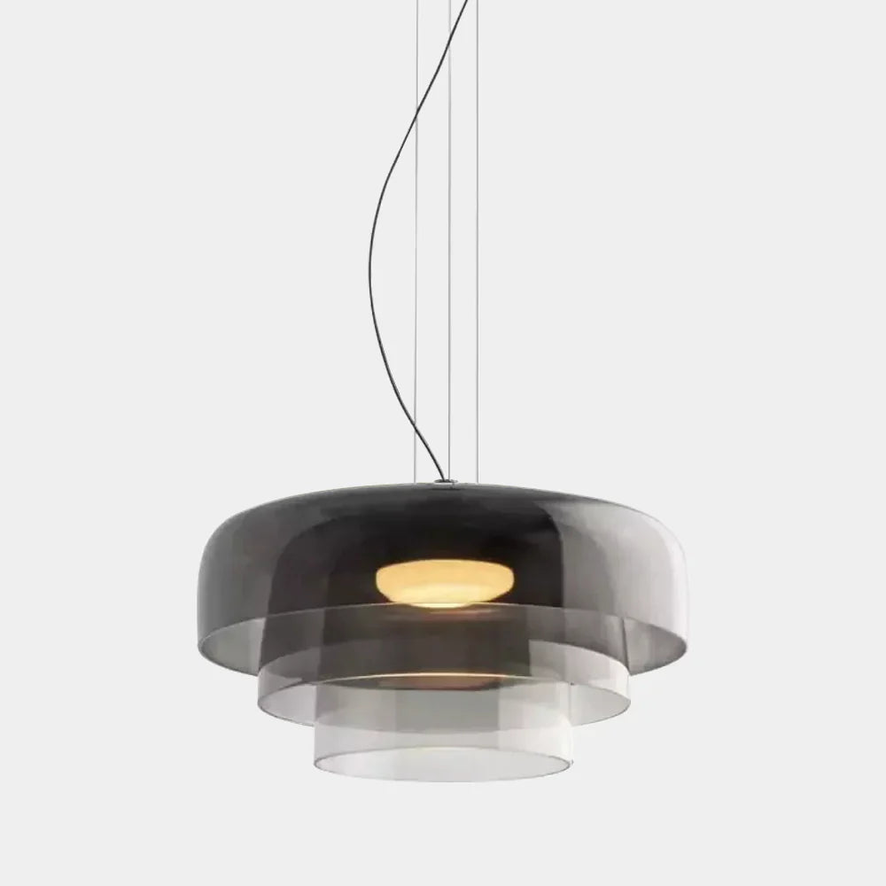 Mira Glass Pendant Light | Layered Shade, Retro-Style for Kitchen Island 13