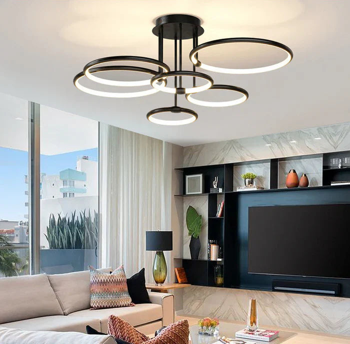 Mira LED Chandelier | Geometric Gold or Black Design, Energy Efficient 0