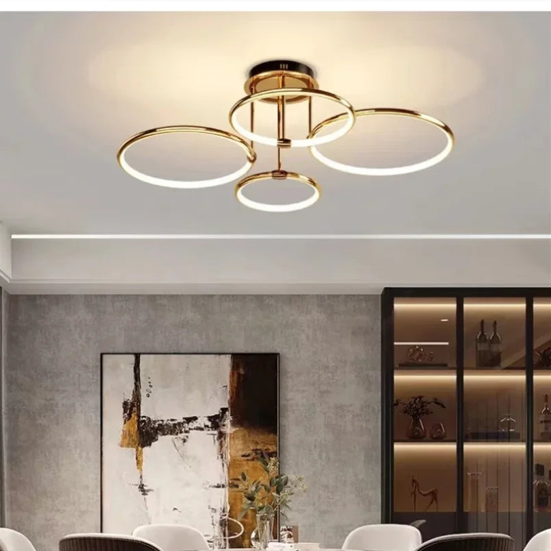 Mira LED Chandelier | Geometric Gold or Black Design, Energy Efficient 4