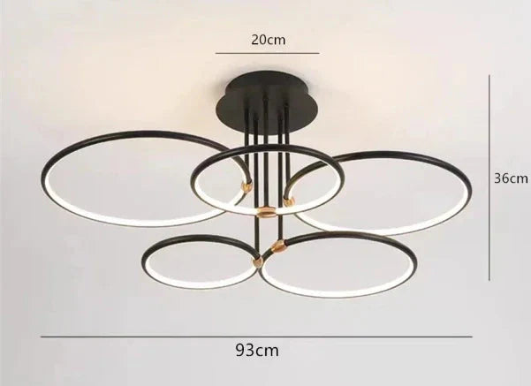 Mira LED Chandelier | Geometric Gold or Black Design, Energy Efficient 5