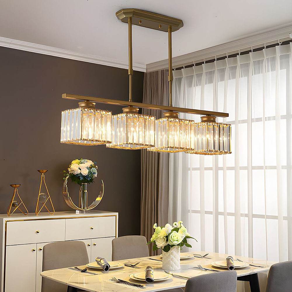 Noble Island Chandelier | Multi-Head Glass Design, Modern Dining Room Light 11