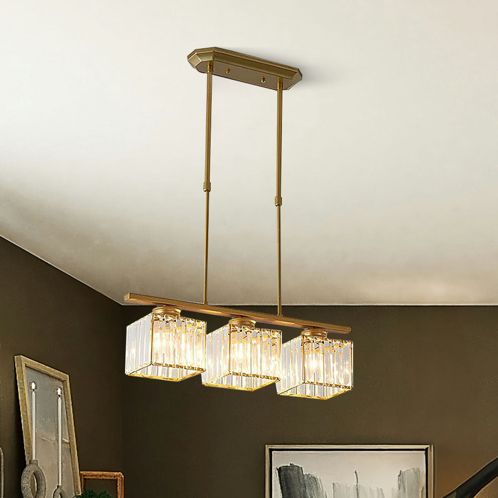 Noble Island Chandelier | Multi-Head Glass Design, Modern Dining Room Light 13