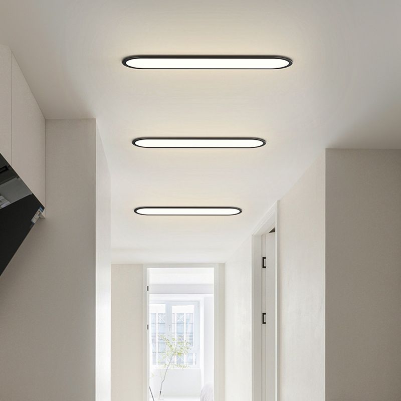 Rilo Flush Mount Ceiling Light | Thin Oval Design, LED Compatible 9