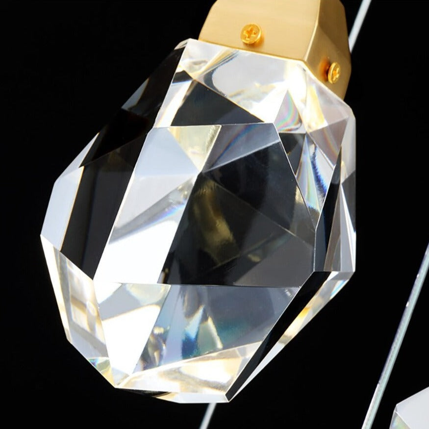 Riviera Crystal Chandelier | Elegant Diamond Cut Design, Cascading Pendants 6