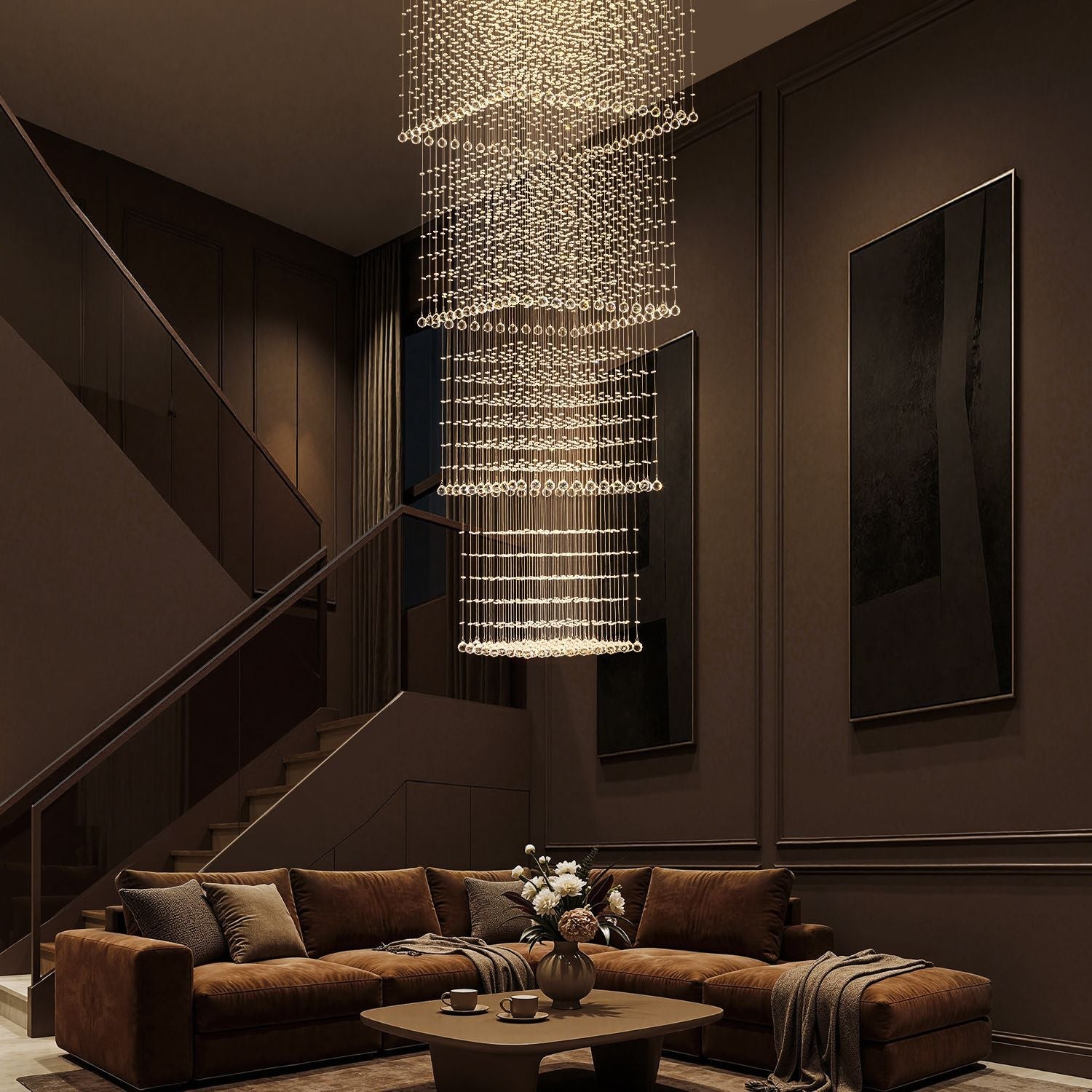 Sovereign Chandelier | Crystal Beads, Modern Design for Dining Room 3