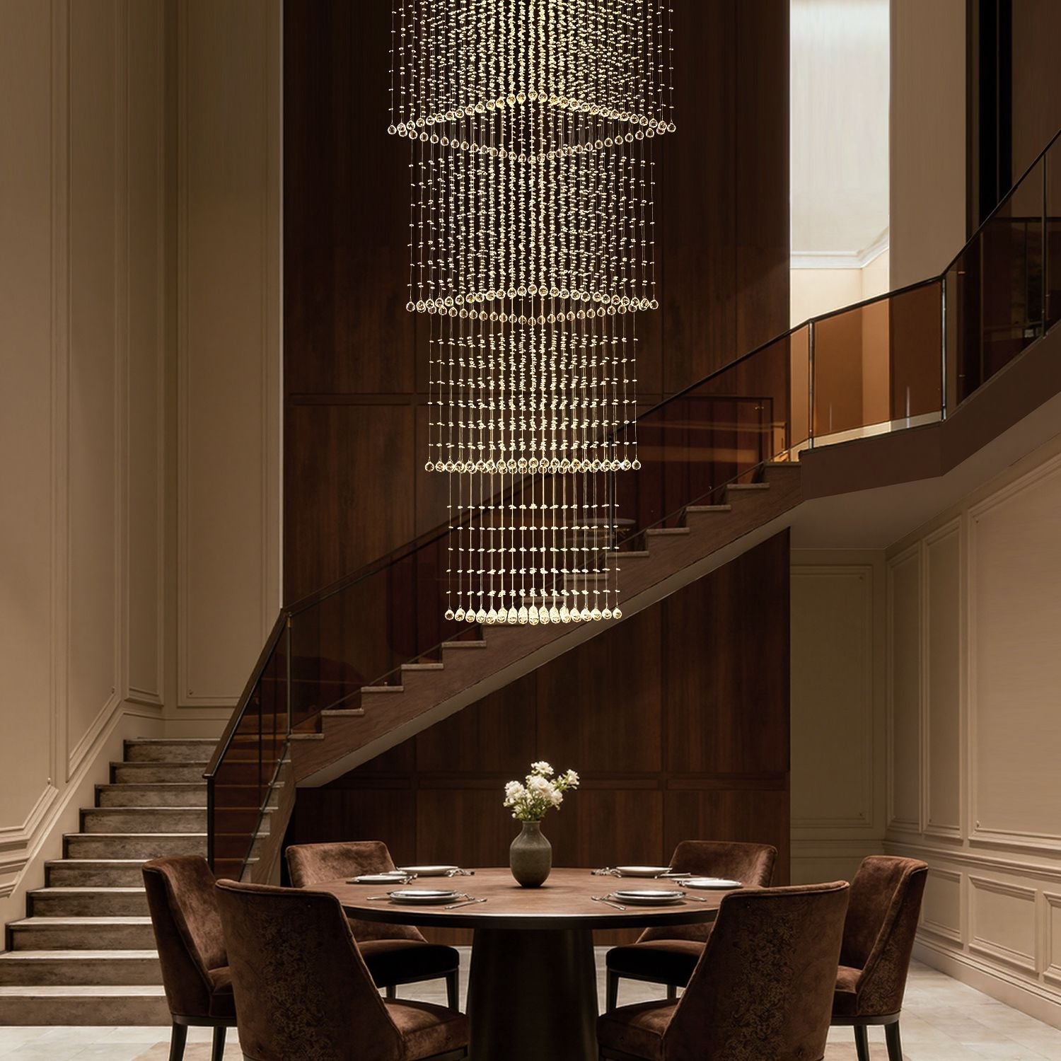 Sovereign Chandelier | Crystal Beads, Modern Design for Dining Room 5