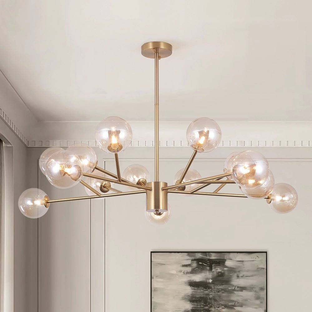 Sparky Black Chandelier | 15-Light Modern Sputnik Design 6