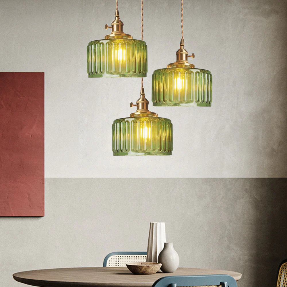 Vinta Pendant Light | Ribbed Glass, Gold Finish for Kitchen Island Lighting 11