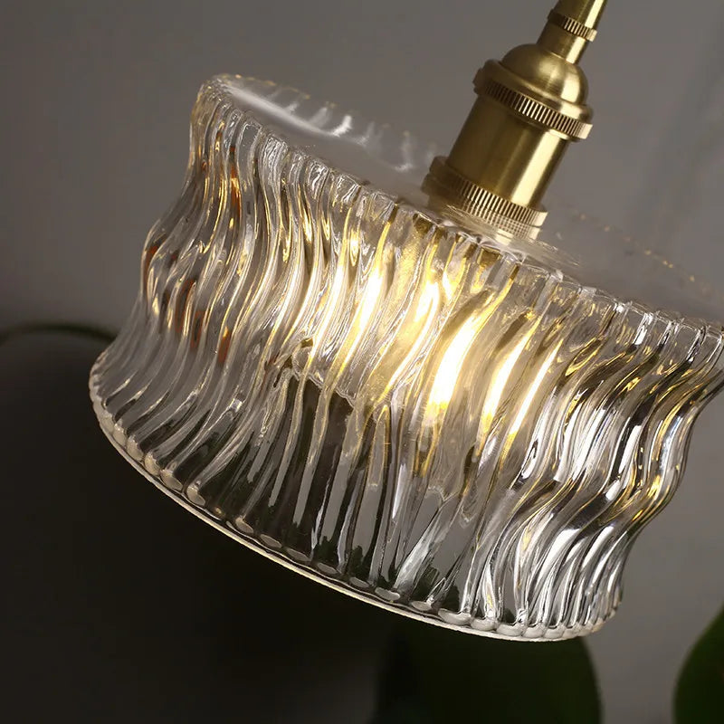 Vinta Pendant Light | Ribbed Glass, Gold Finish for Kitchen Island Lighting 4