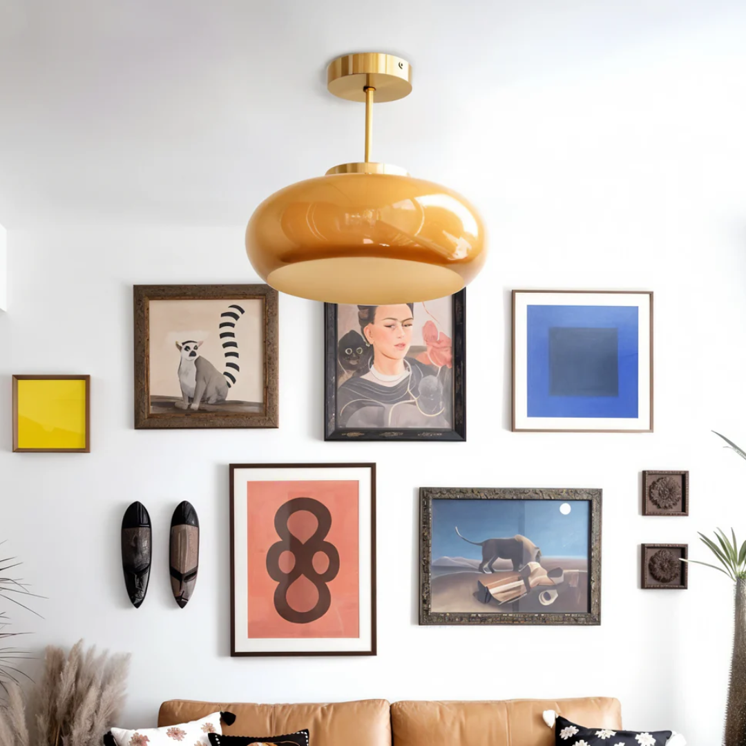 Vintara Flush Mount Ceiling Light | Glass Shade, LED Fixture, Minimalist Design 2