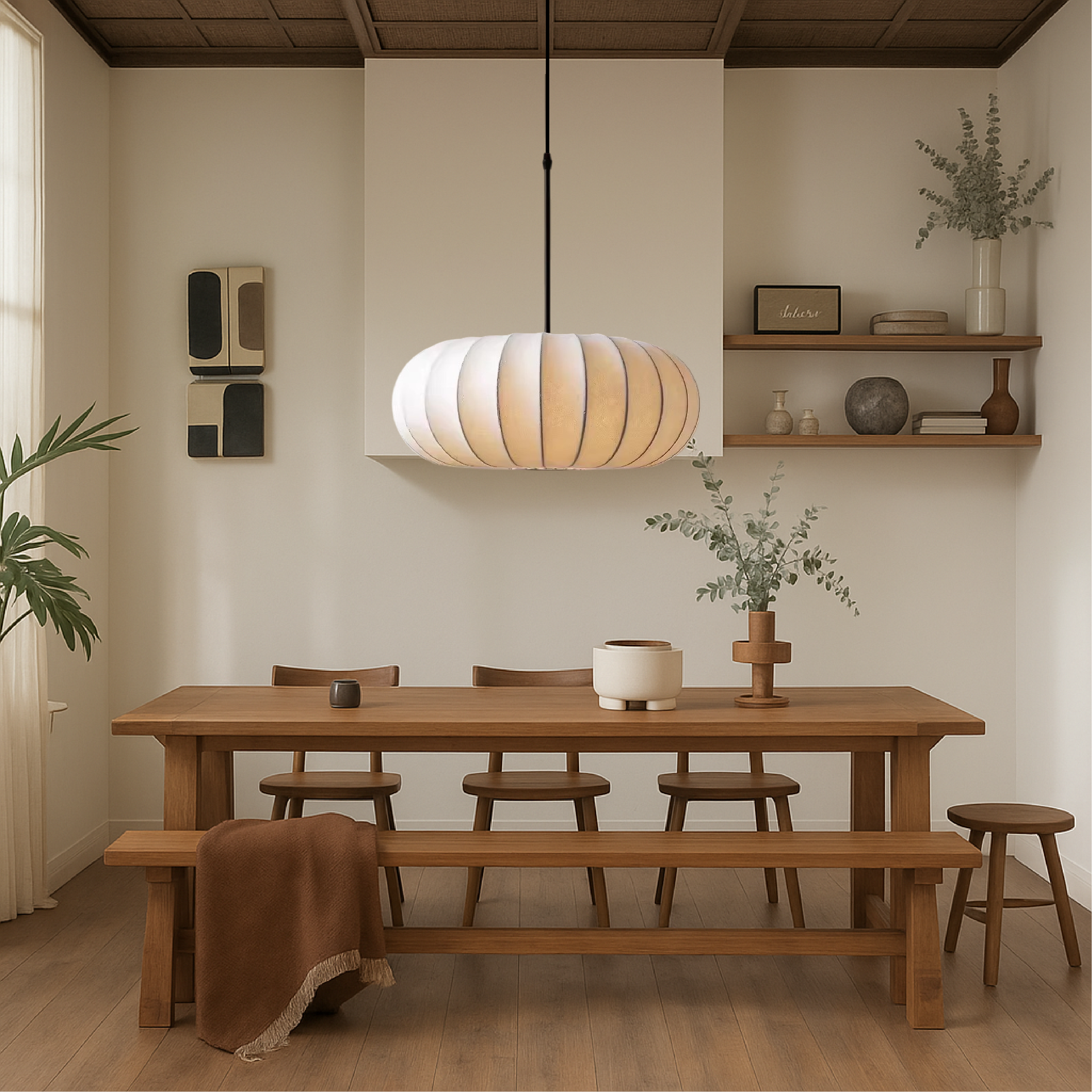 Vivid Pendant Light | Handcrafted Silk, Adjustable Height Kitchen Pendant Lighting 1