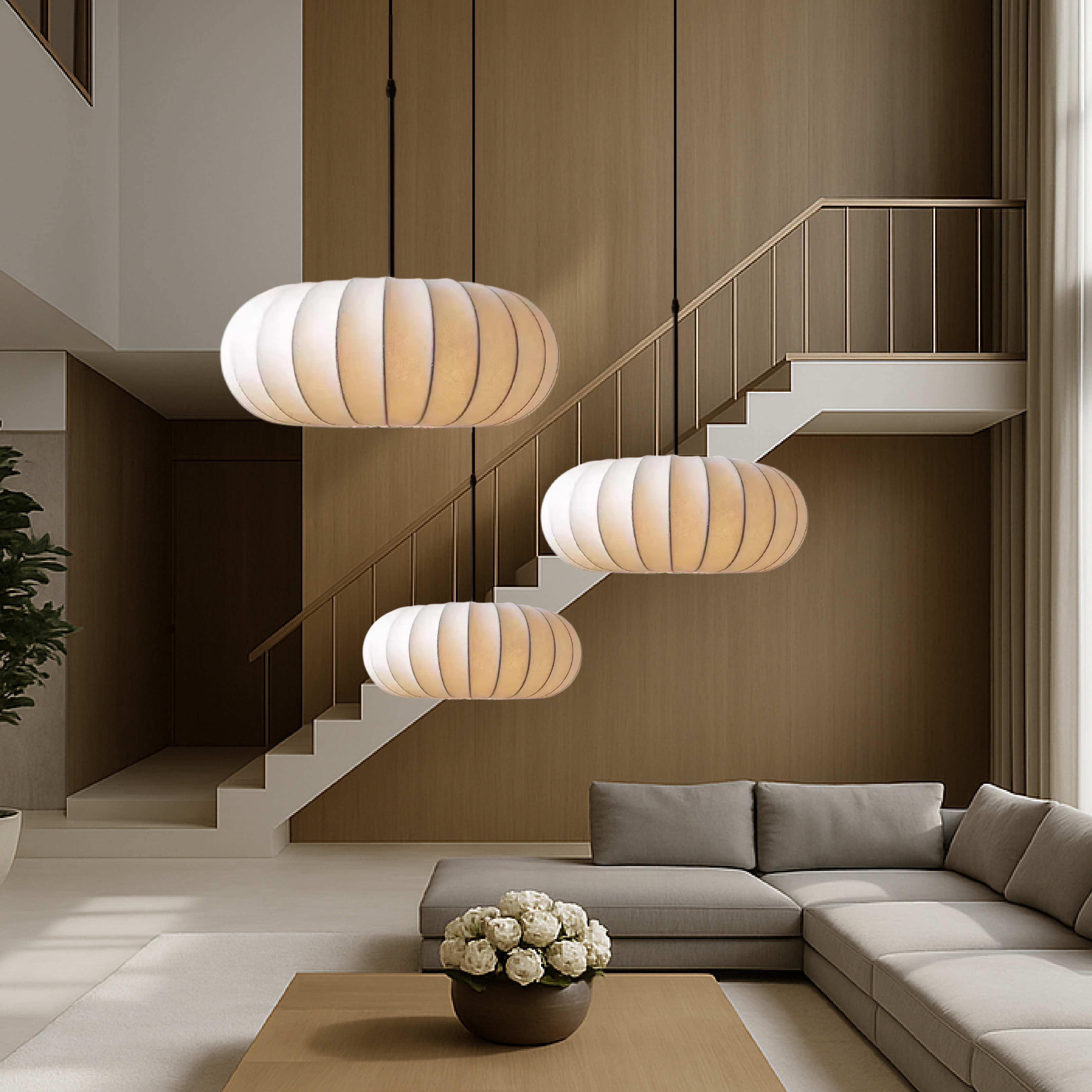 Vivid Pendant Light | Handcrafted Silk, Adjustable Height Kitchen Pendant Lighting 4