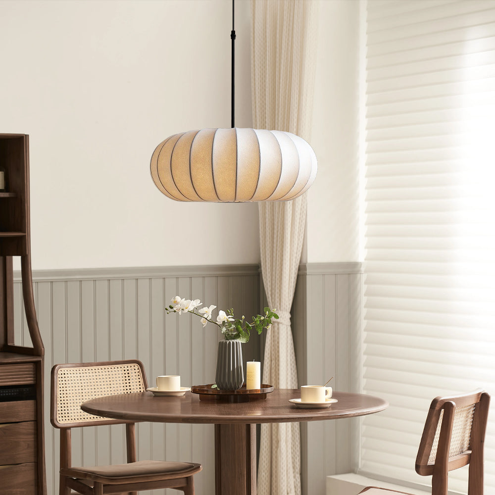 Vivid Pendant Light | Handcrafted Silk, Adjustable Height Kitchen Pendant Lighting 8