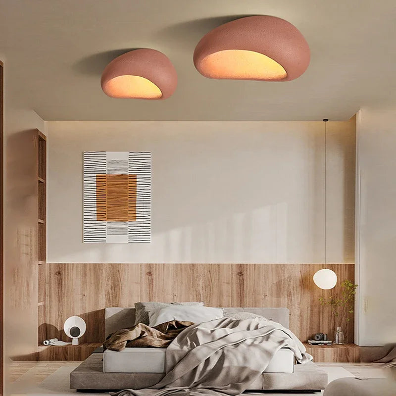 Wabina Ceiling Light Fixture | LED, Organic Stone Design, Minimalist 2