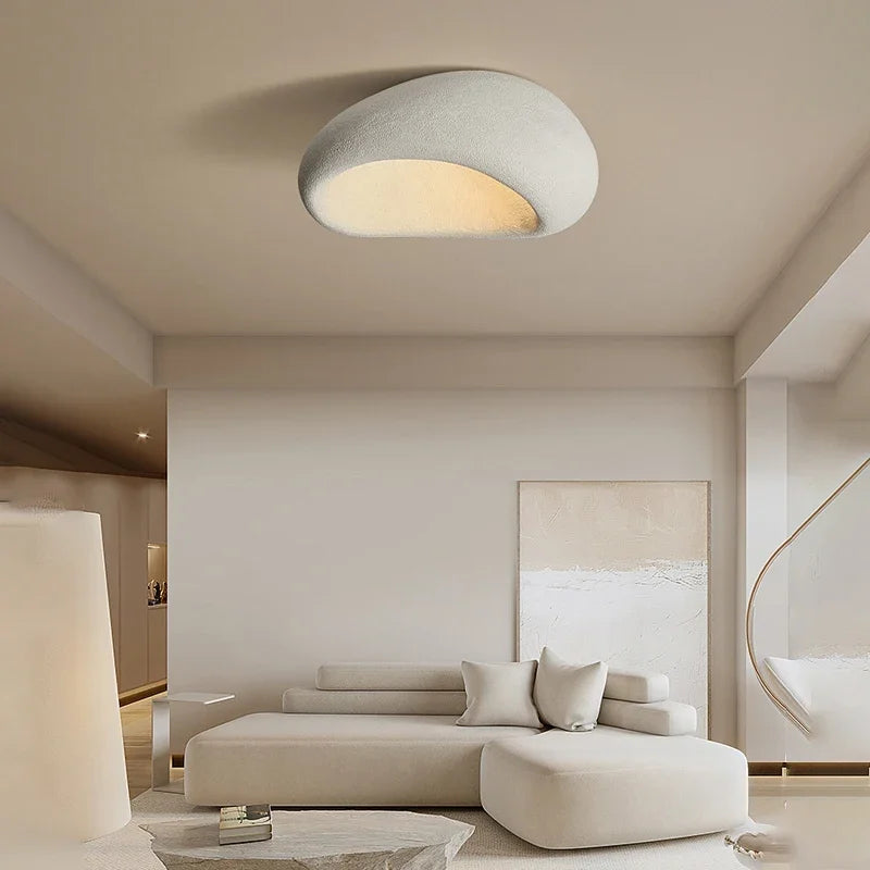 Wabina Ceiling Light Fixture | LED, Organic Stone Design, Minimalist 3