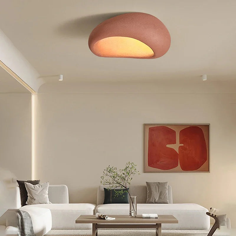 Wabina Ceiling Light Fixture | LED, Organic Stone Design, Minimalist 4