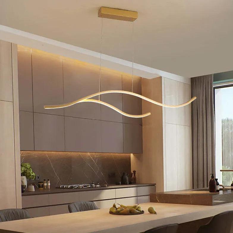 Waver Black Pendant Light | Dimmable Metal, Adjustable LED for Kitchen Island 2